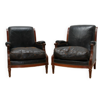 Pair of Louis XVI style armchairs