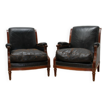 Paire de fauteuils style Louis XVI