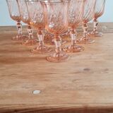Service of ten arcopal rosaline glasses