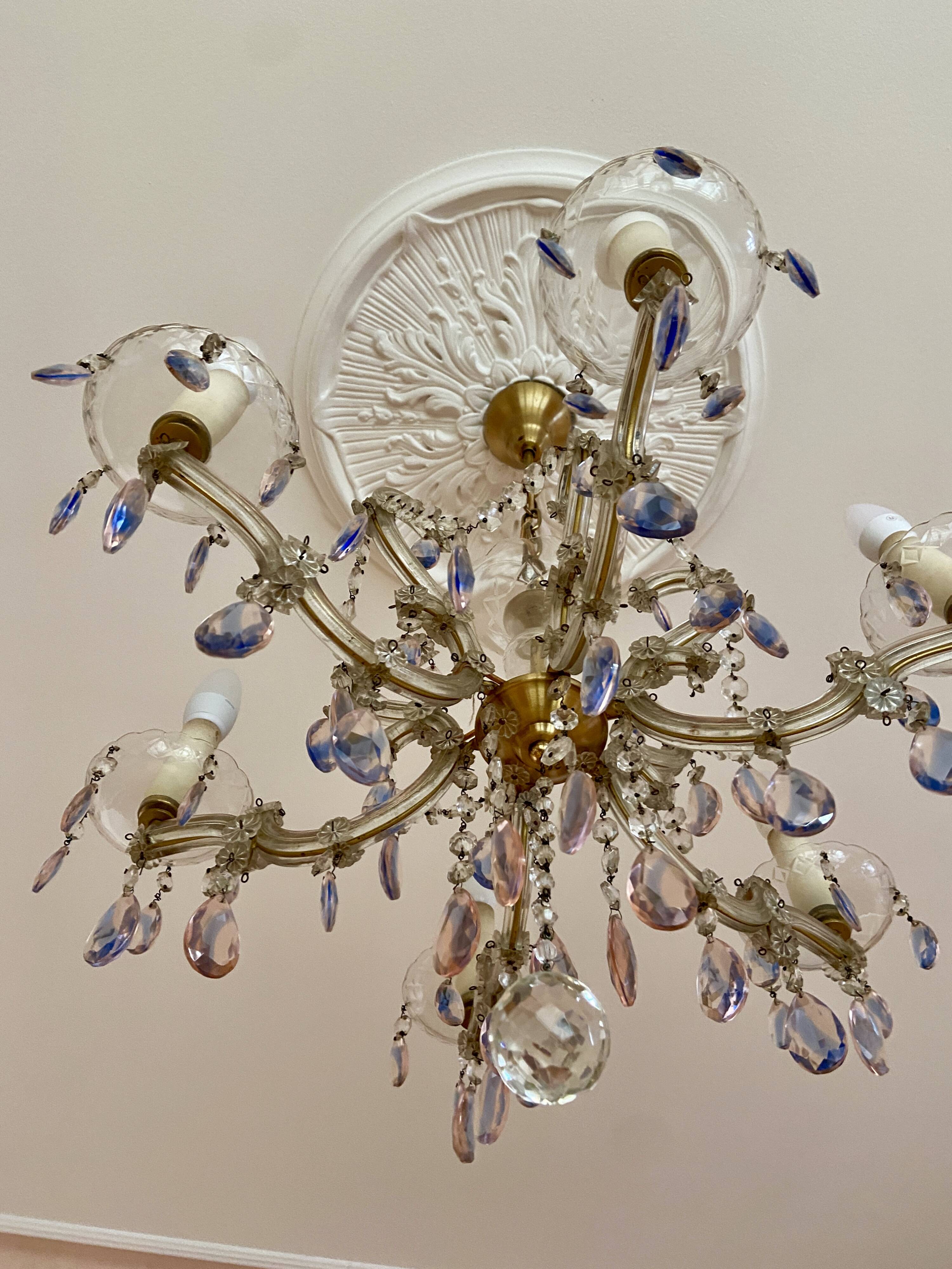 Venetian crystal chandelier Marie-Thérèse old rococo vintage French chandelier Louis XV 1970-80s