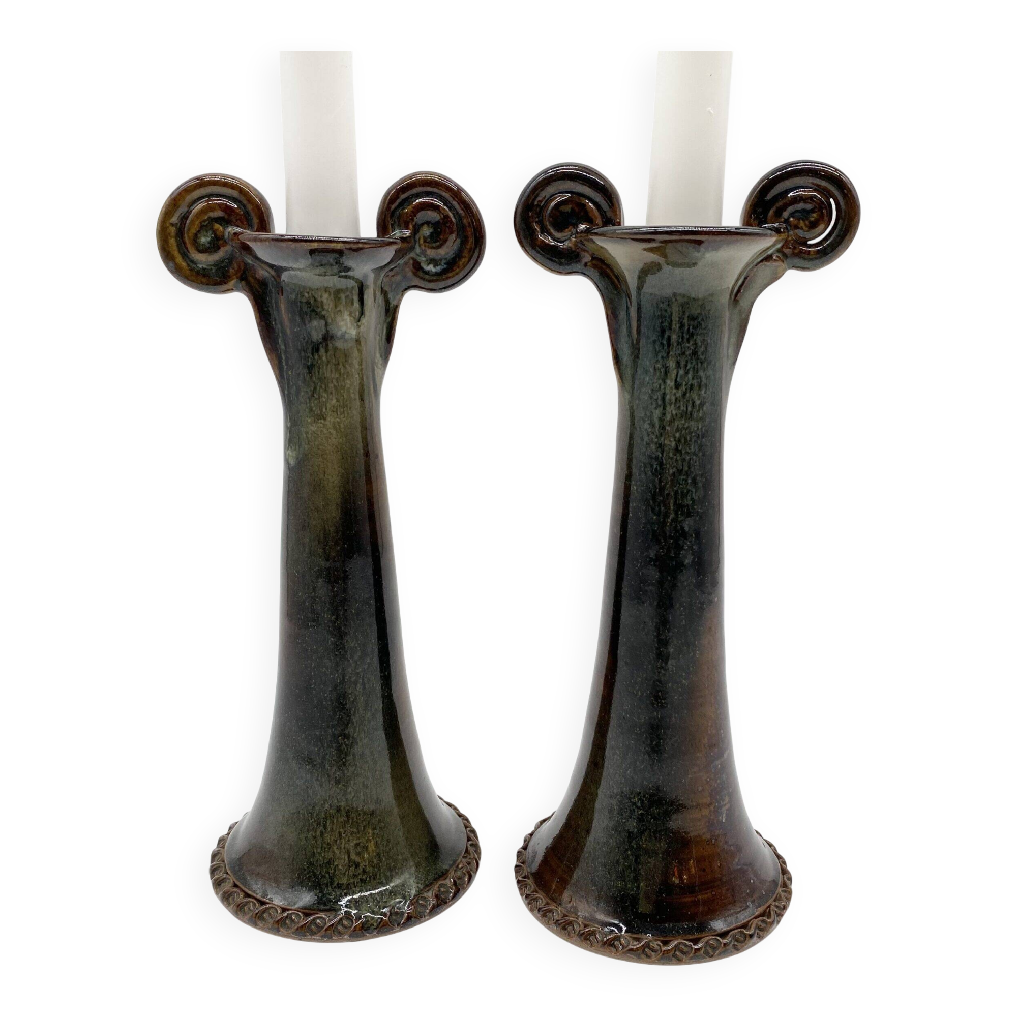 Pair of ceramic candlesticks – "Mouthiers-sur-Boëme", 1960s