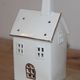 White and gold ceramic house lantern – Christmas light decoration