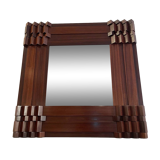 Rosewood mirror by Luciano Frigerio for Desio, 1970's