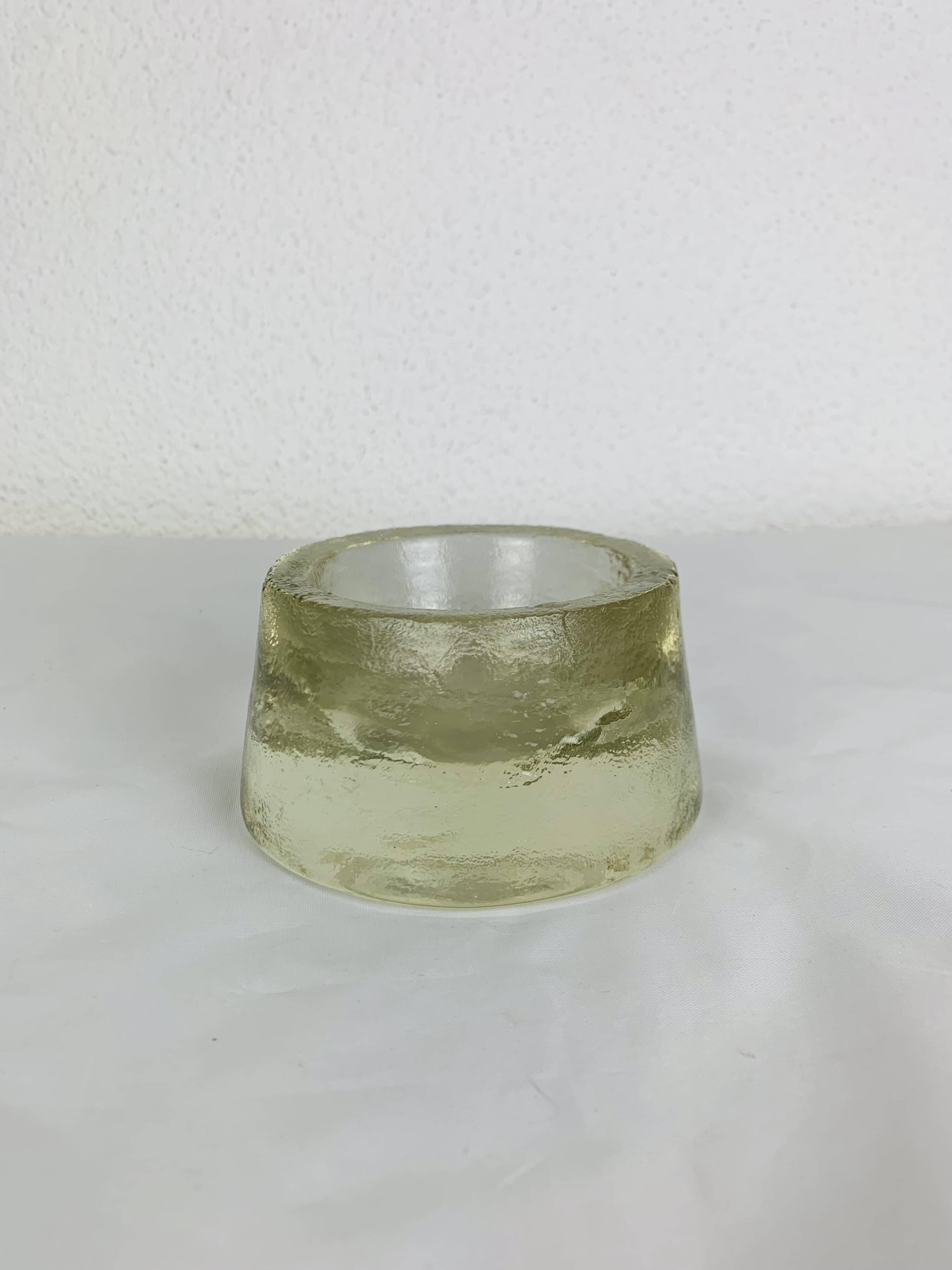 Vintage solid glass ice cube tray, ashtray