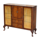 Vintage buffet display cabinet circa 1940 in flame mahogany and satinwood.