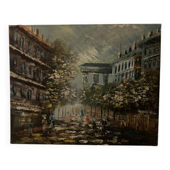 Peinture ancienne huile sur toile