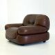 Dark brown leather Sapporo armchair for Mobil Girgi