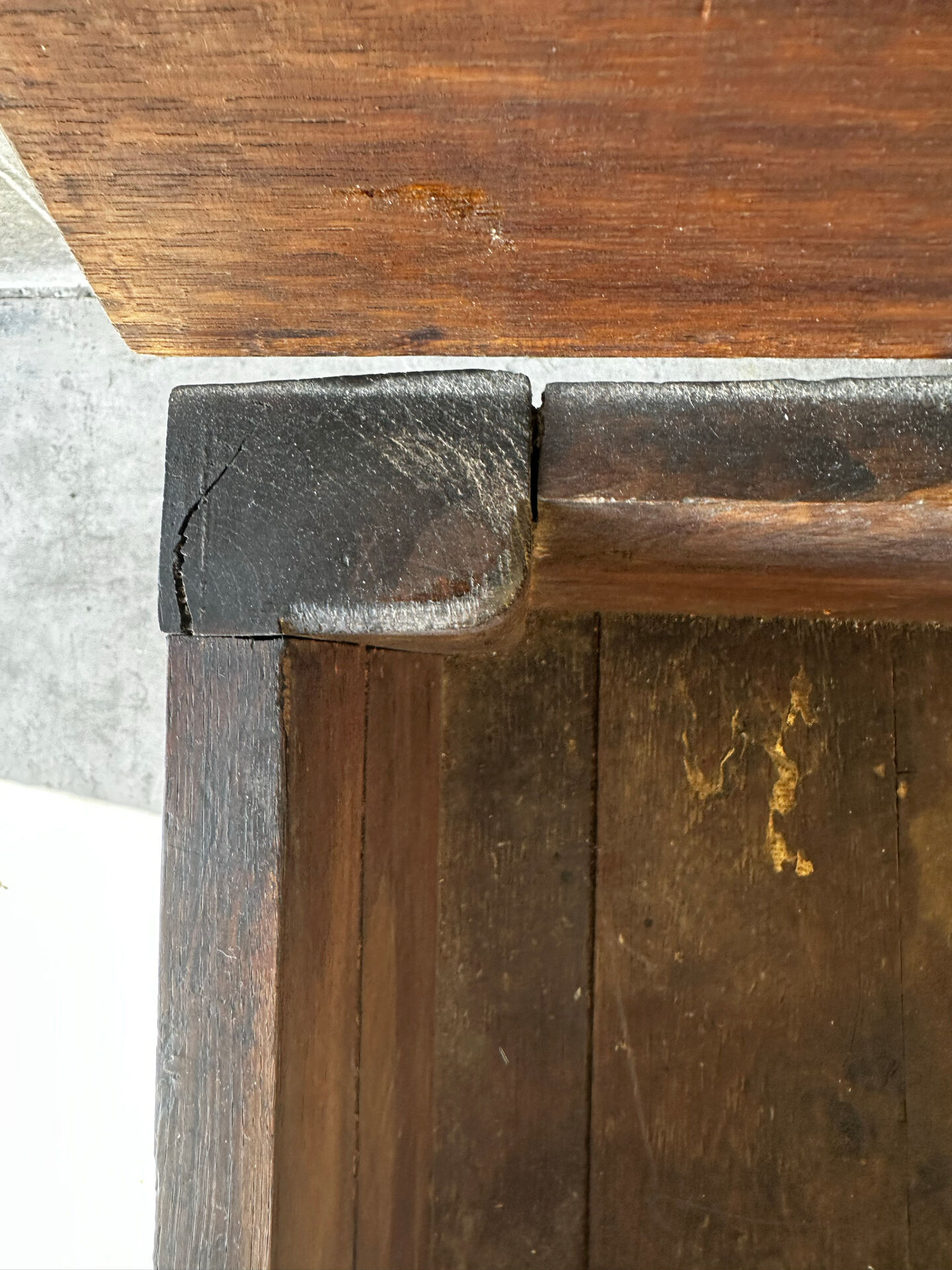 French provincial chest in carved and pegged solid oak, 18th century.