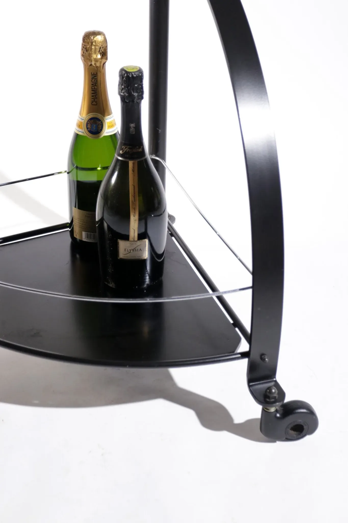 Vintage Bauhaus-style serving trolley with glass top