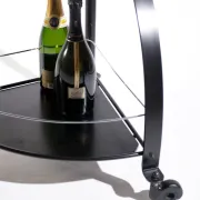 Vintage Bauhaus-style serving trolley with glass top