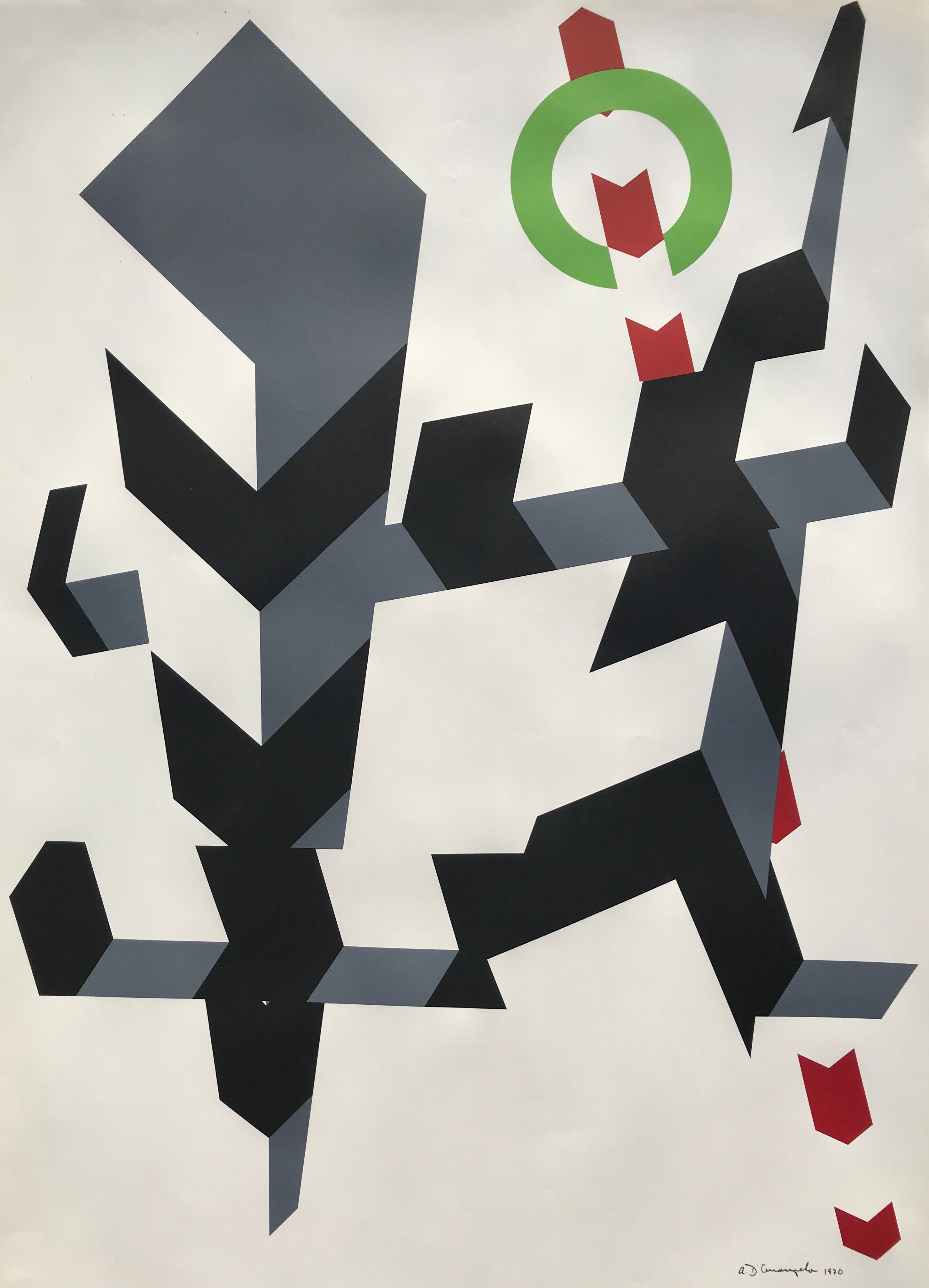 Affiche originale d'arcangelo allan (1930-1998) olympische spiele münchen, 1972