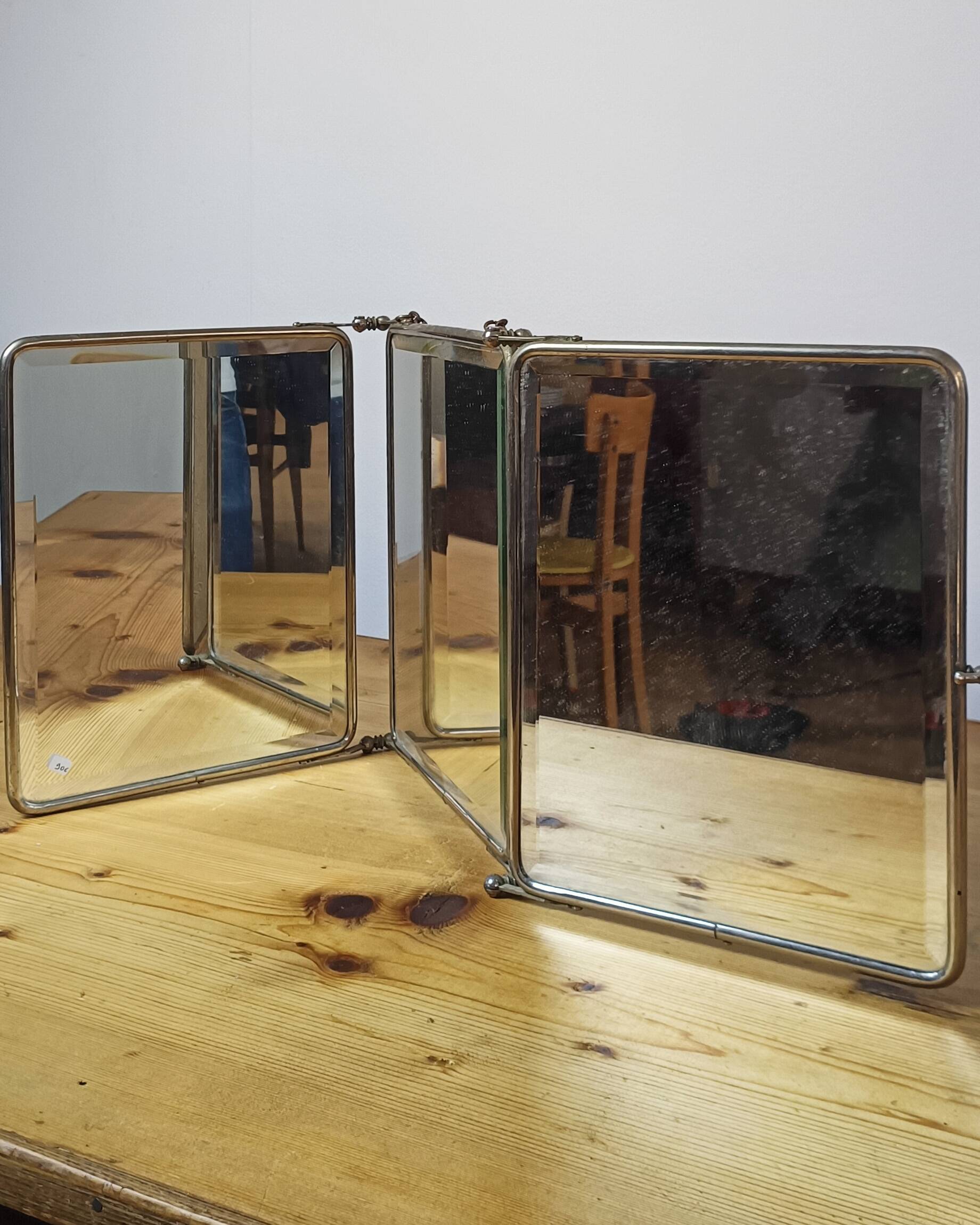 Large triptych mirror