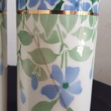 Pair of vases earthenware Keller Guérin Lunéville Periwinkle model