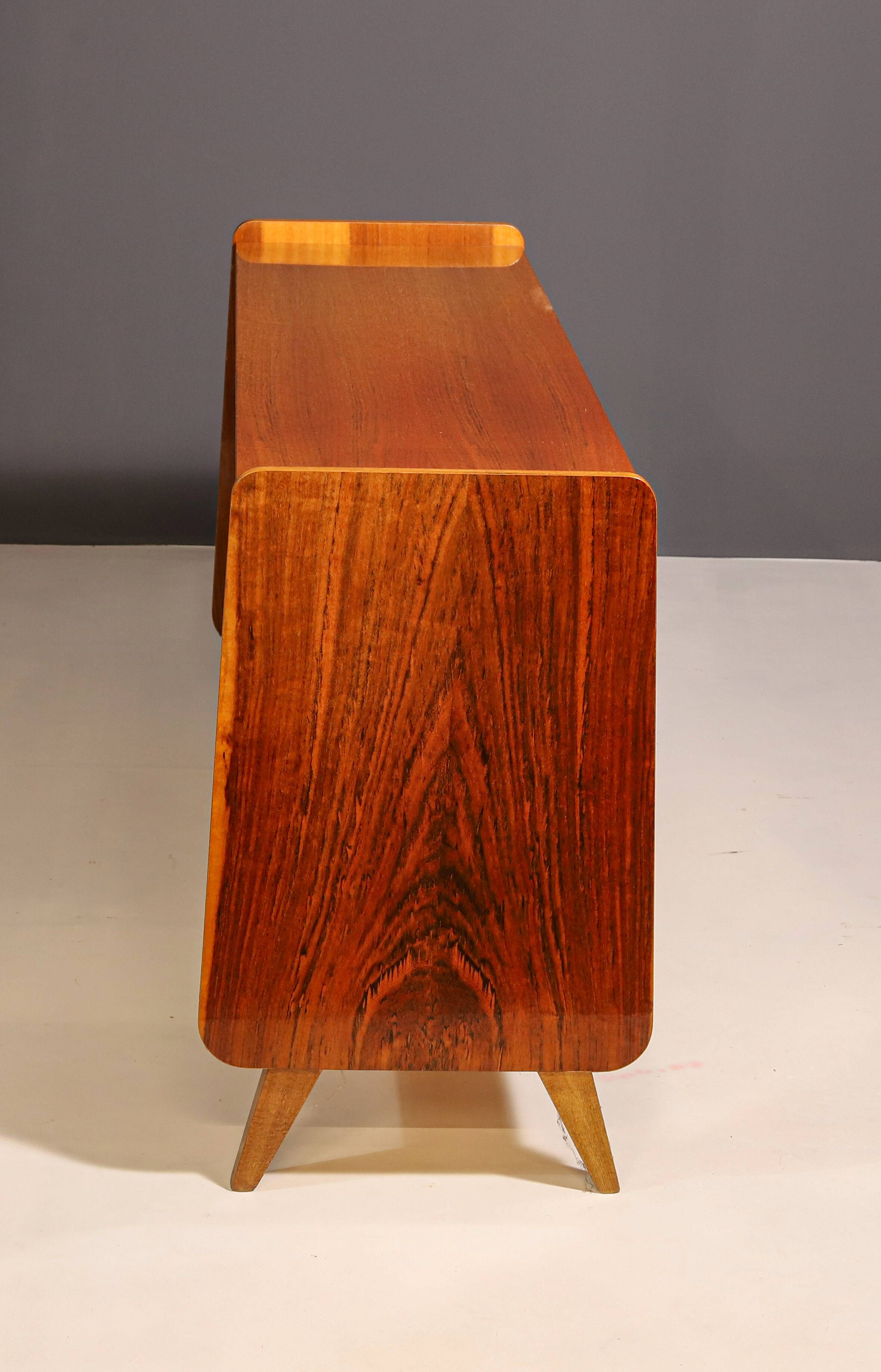 Vintage walnut sideboard, chest of drawers by František Jirák, 1970s, Czechoslovakia