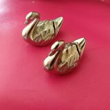 5 vintage swan knife holders. silver plated