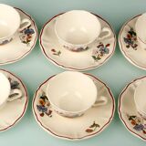 Coffee service in Sarreguemines earthenware, Agreste model.