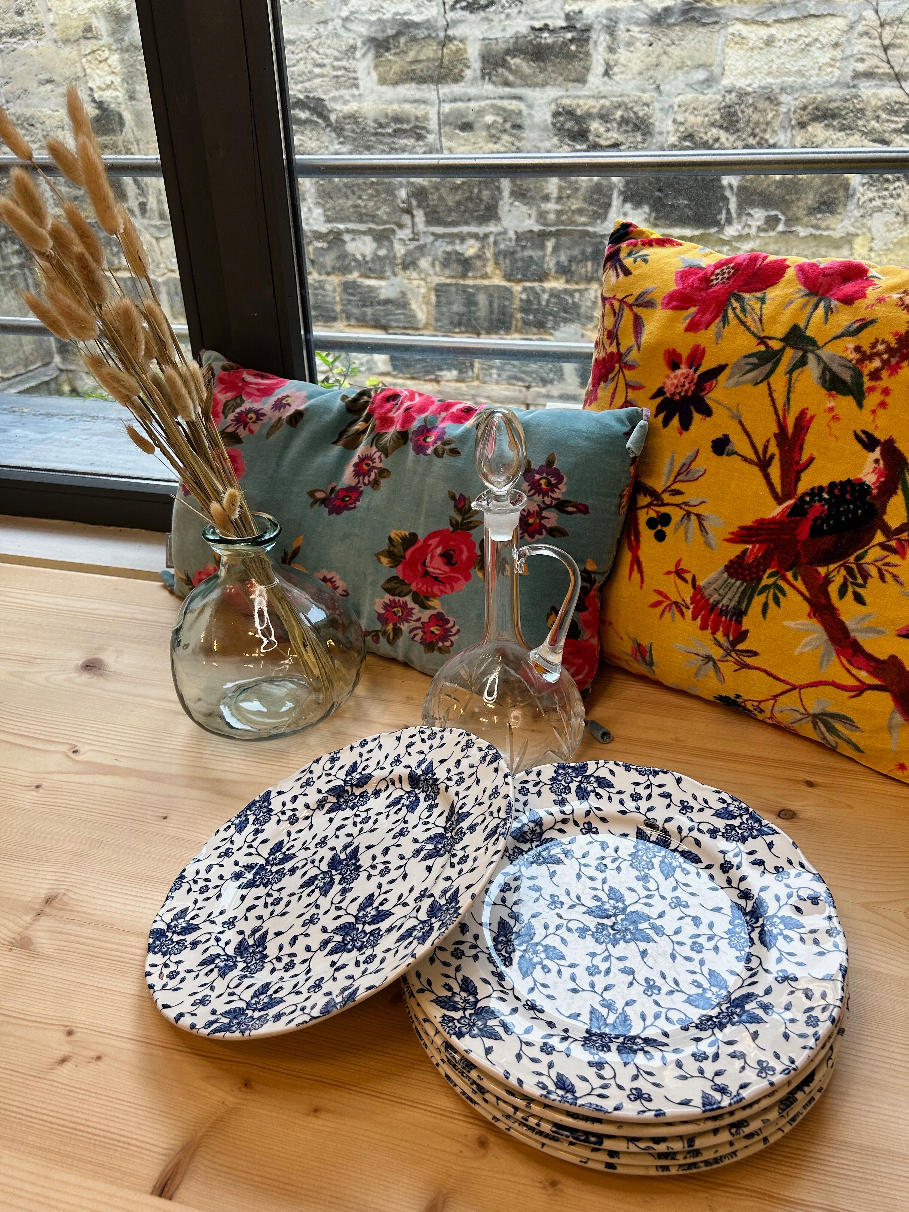 Blue Flower Plates Tudor Royal Grindley