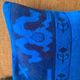 Vintage Turkish Wool Tribal Pillow, 18x18 Hand-Knotted Rug Cushion