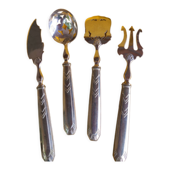 Art Deco silver metal service cutlery
