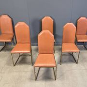 Vintage brass dining chairs by Belgochrom, 1970s