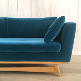 Duck blue velvet sofa, Red Edition