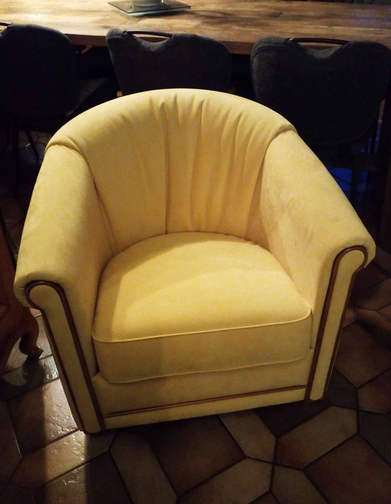 Pair of yellow armchairs