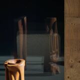 Large wooden sculpture "Woman" by Ole Wettergren, Danish modern, 1970s.