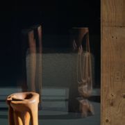 Large wooden sculpture "Woman" by Ole Wettergren, Danish modern, 1970s.