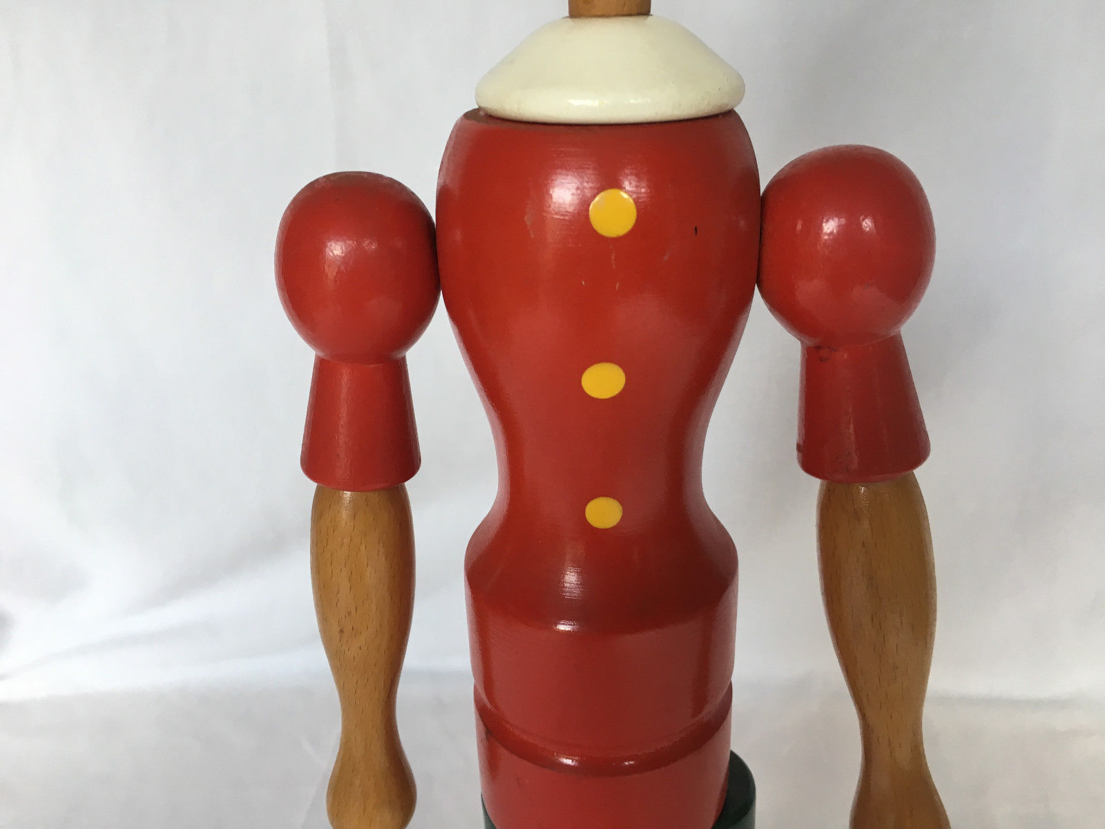 PINOCCHIO WOODEN ARTICULATED COAT RED AND GREEN HANDMADE VINTAGE
