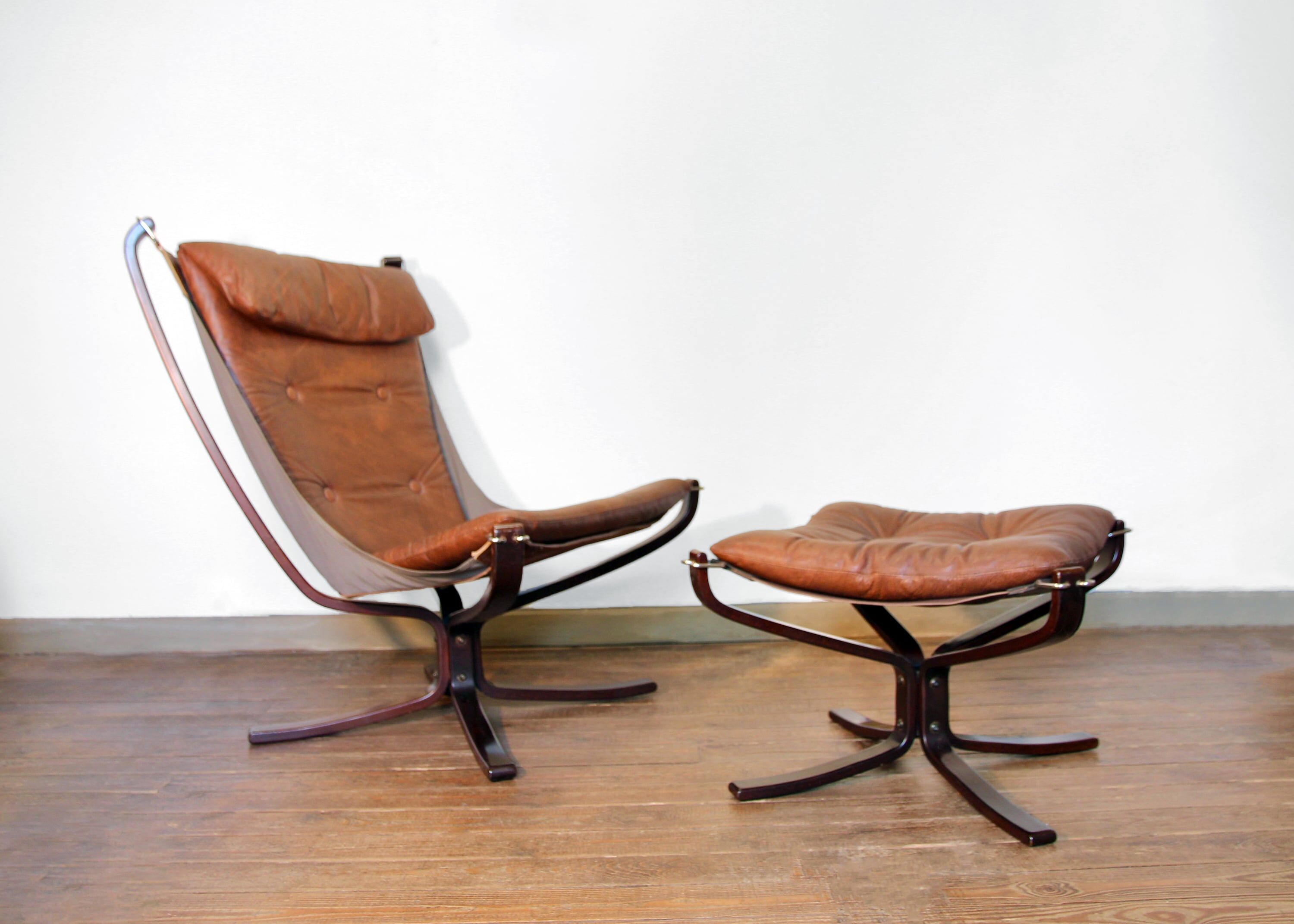 Falcon armchair and ottoman sound, Sigurd Ressell, 70s