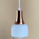Vintage space age copper and opaline hanging lamp