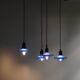 Set of 4 vintage blue glass pendants, made by Design Light A/S, Denmark, 1990s.