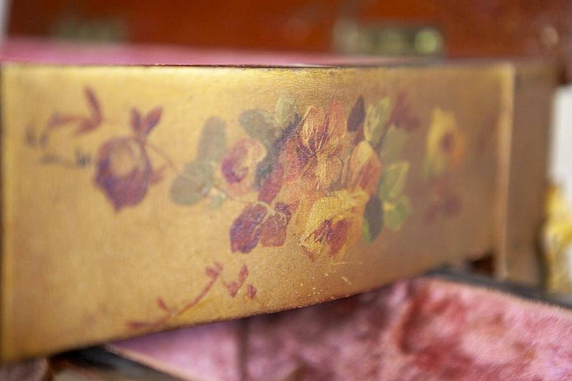 Mahogany Sewing Table with Brass Details, 1890s