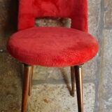 Vintage orange-red fur chair