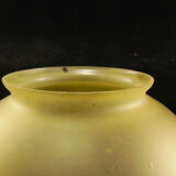 Acid engraved glass ball decorated with birds and geometric art deco