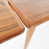 Scandinavian modern teak extendable dining table, 1950's