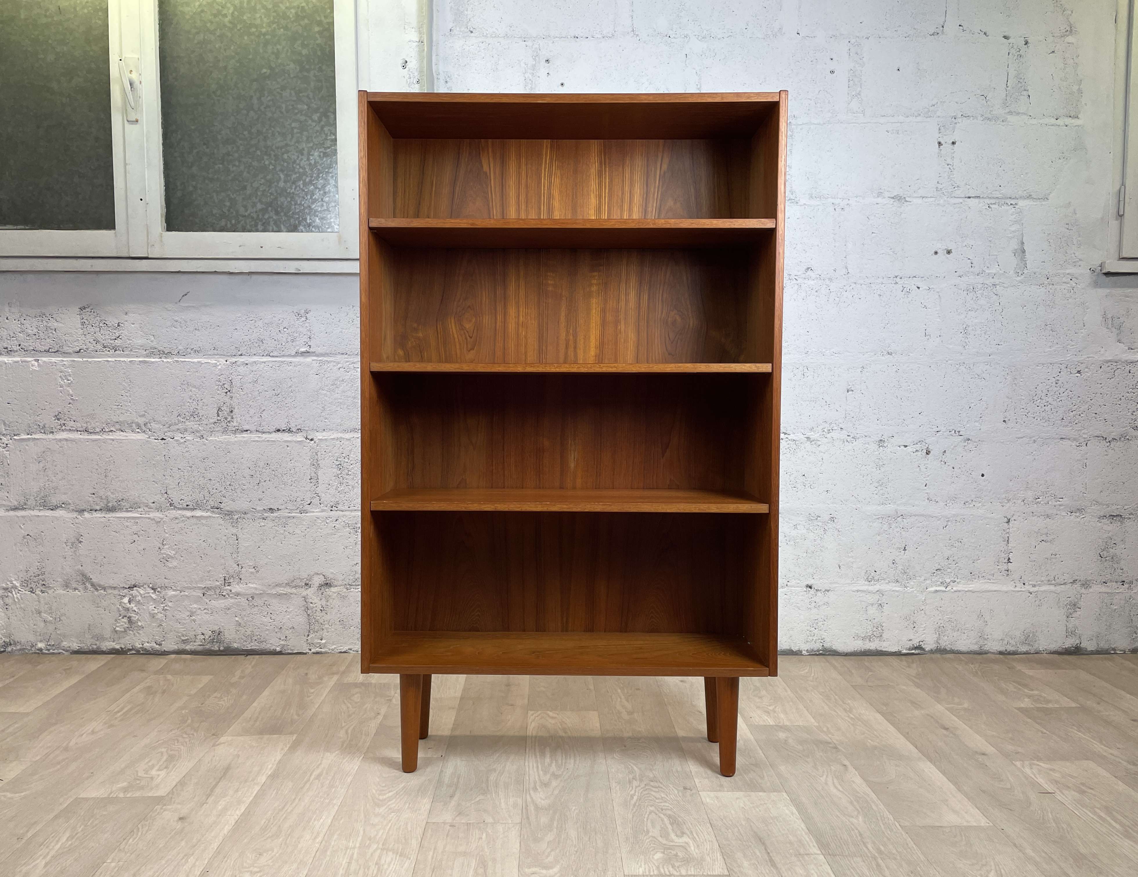 Scandinavian open library in teak, 60s