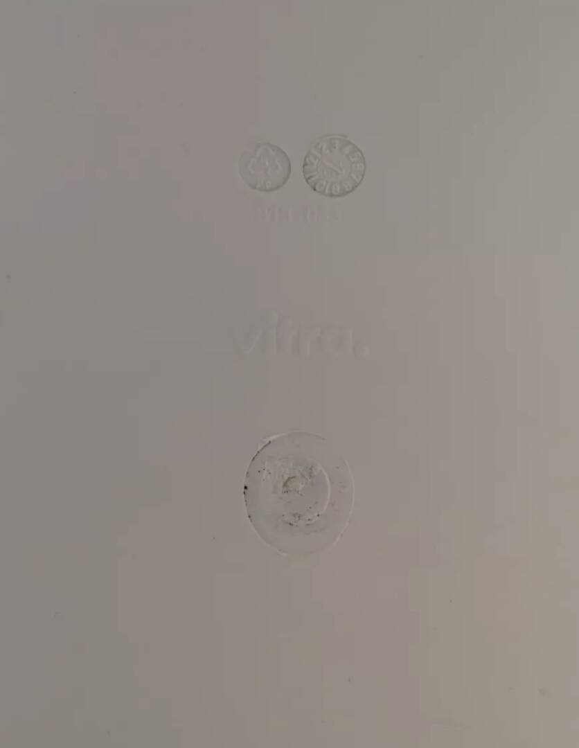 White monobloc design chair by Verner Panton, white edition Vitra.