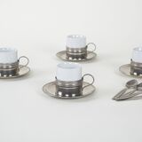 Set of espresso cups, Italian design, 1980s, made in Italy