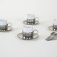 Ensemble de tasses à espresso, design italien, années 1980, fabriqué en Italie.