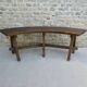 Banc courbe en bois massif, années 70