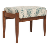 Vintage white and aqua mid-century stool, Edmund Homa, 1960s