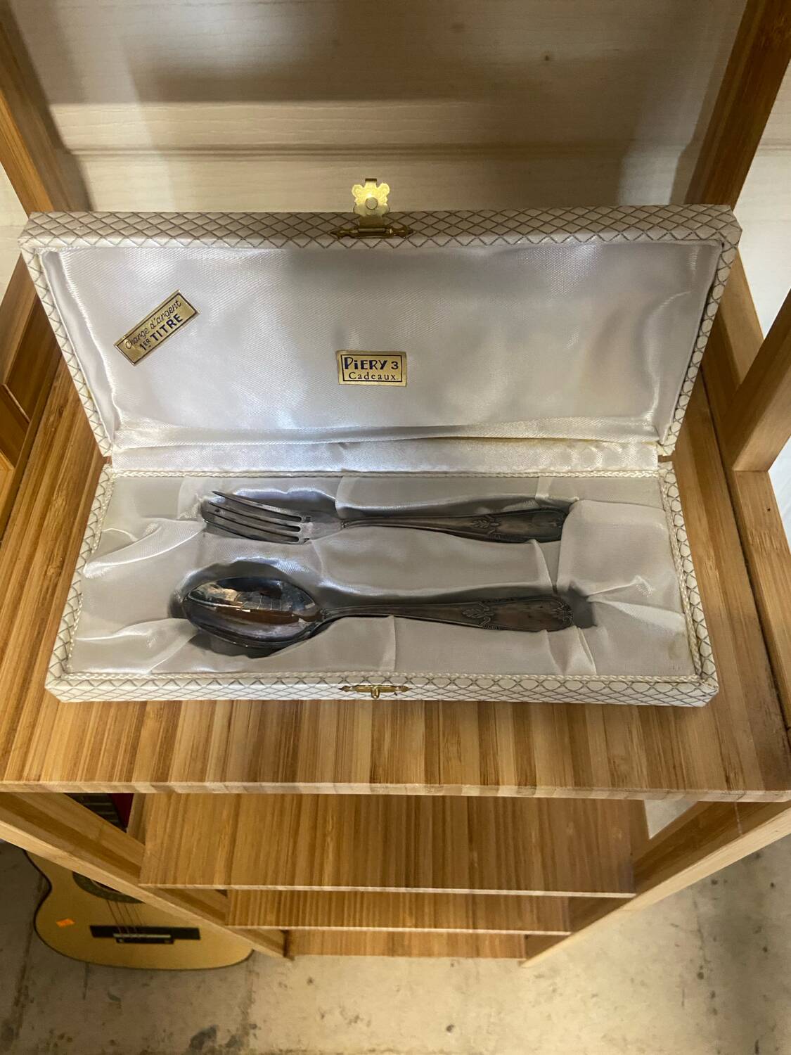Baptismal cutlery with their box
