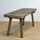 Solid oak farm table, raw art 1930s