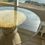 Table bambou et verre