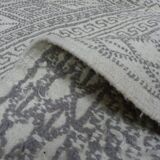 Authentic Nomadel Berber wool kilim rug Tunisian Margoum Beige Grey