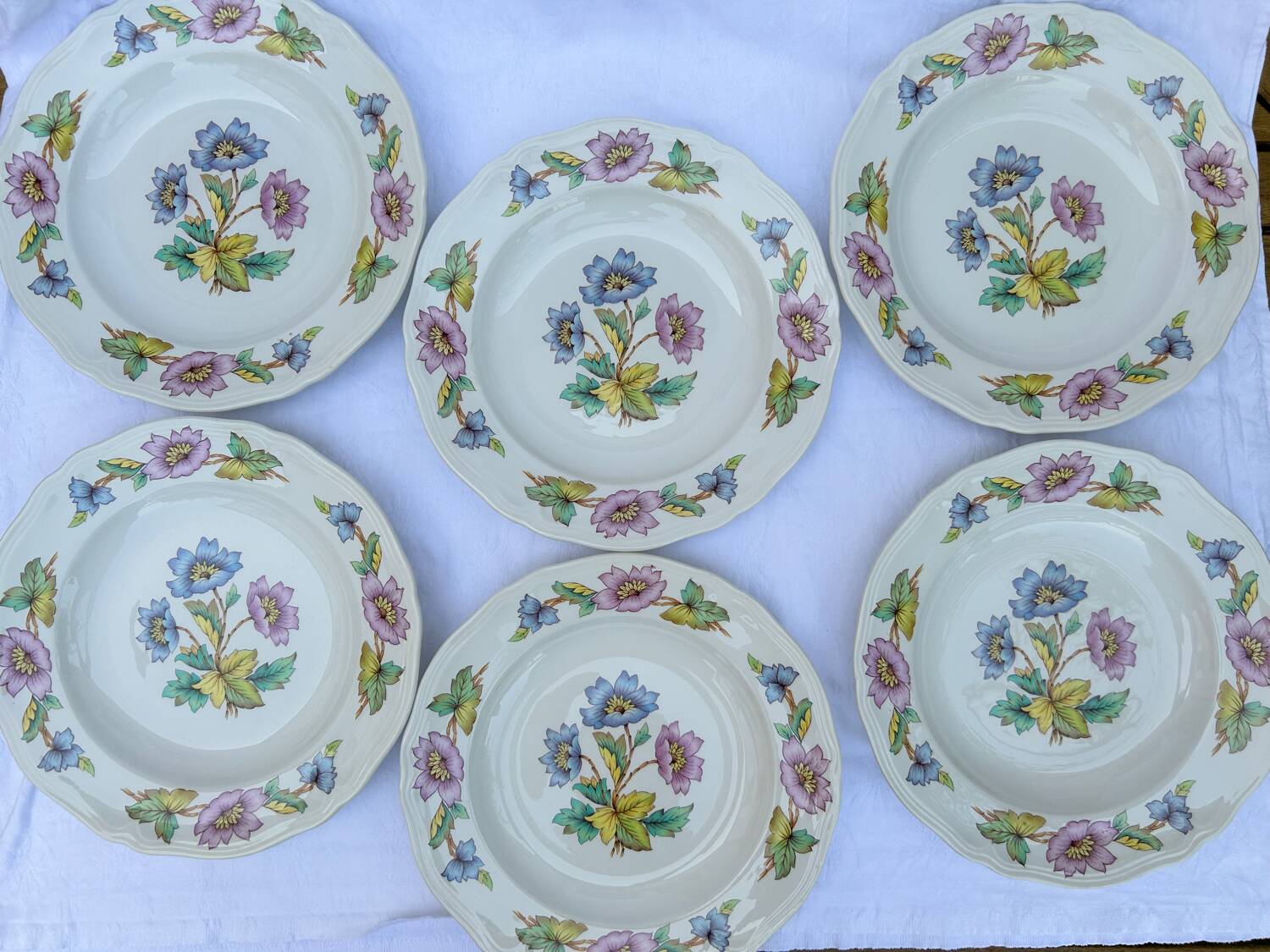 Set of 6 deep plates Moulins des Loups et Orchies