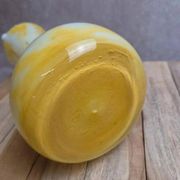 Large yellow and white blown glass pitcher from Italy – 1960s/70s