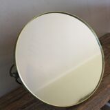Round barber mirror with double gold legs and decorations