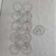11 antique engraved crystal liqueur glasses